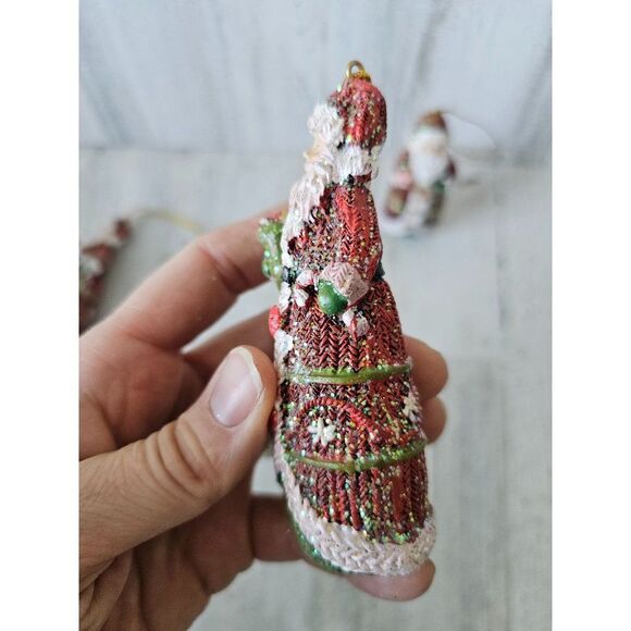 Santa glitter ornament set Xmas tree - Picture 6 of 11